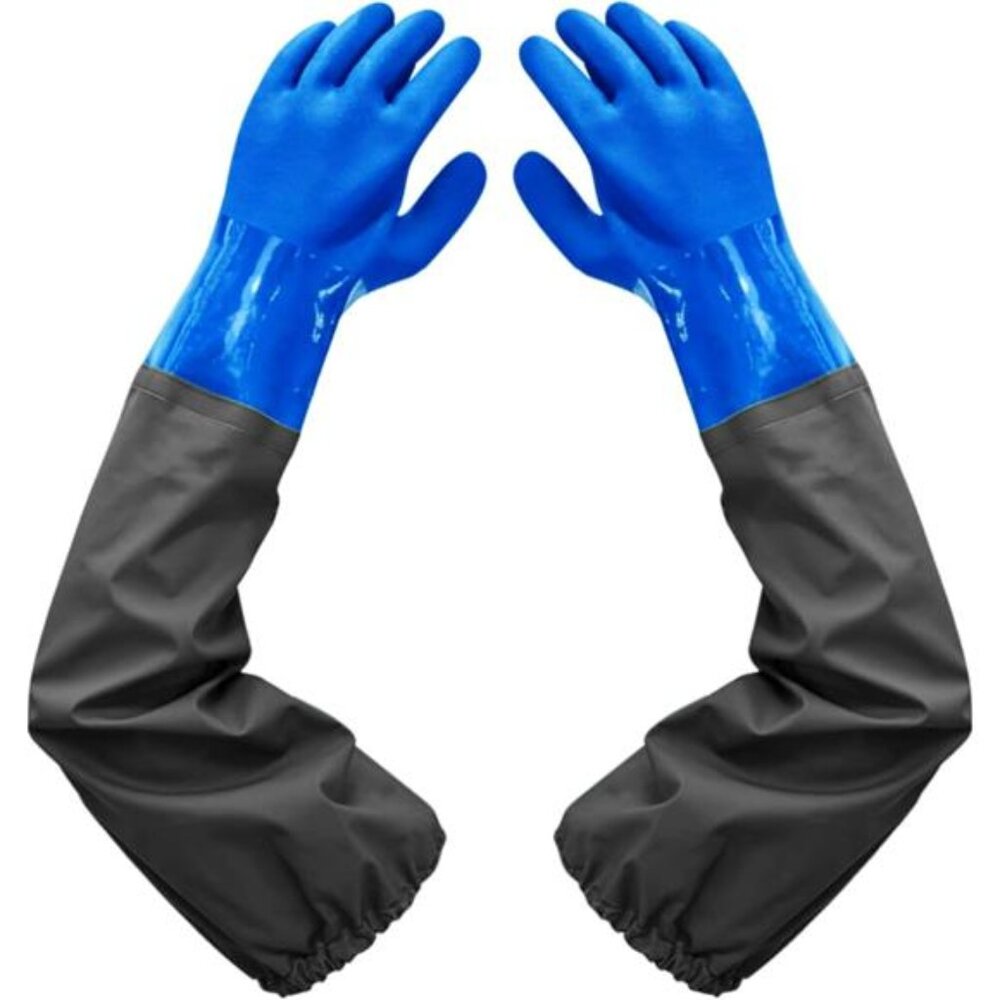 PVC Chemical Resistant, Long Rubber, Heavy Duty Waterproof Gloves for Chemical